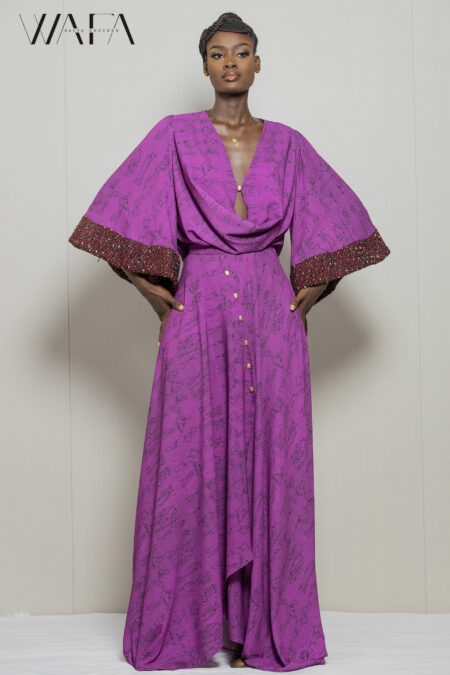 Ensemble haut + jupe en tissu imprimé wafa