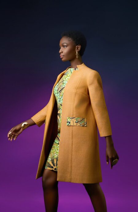 Manteau en pagne tissé + Robe en pagne wax